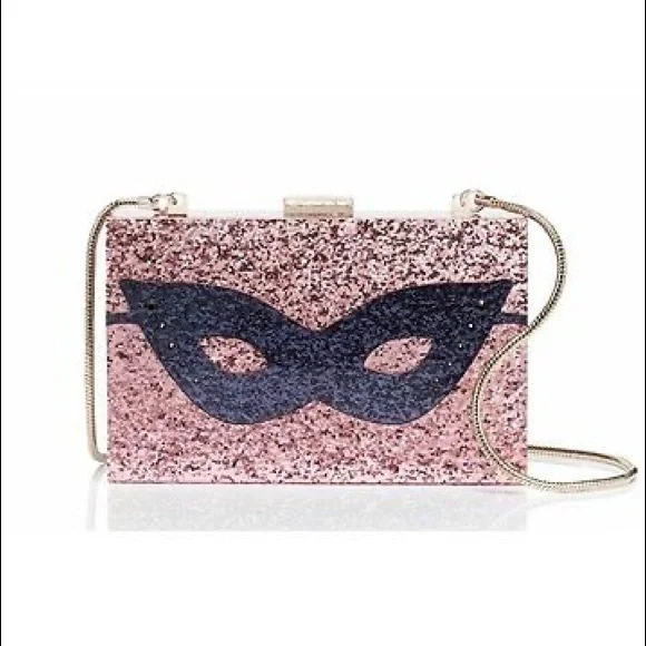 Kate Spade Glitter Dress the Part Mask Clutch